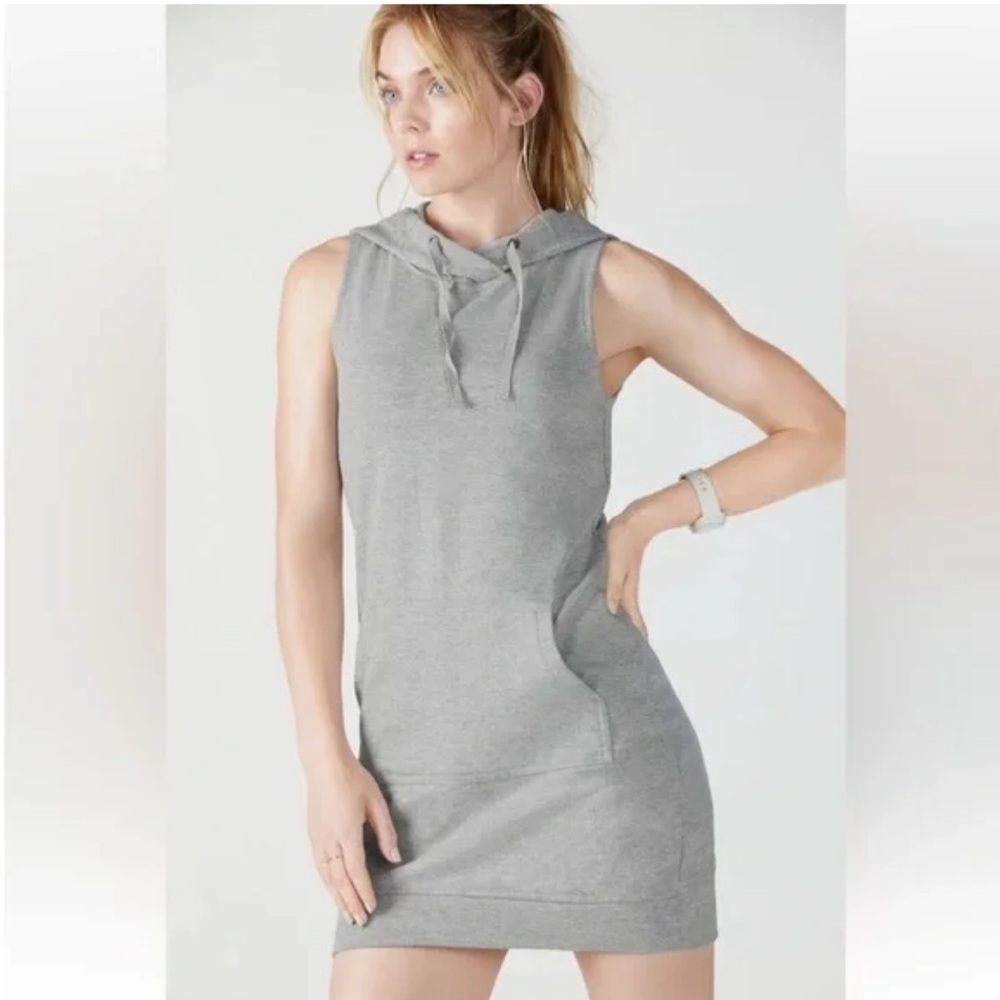 Fabletics Yukon Gray Sleeveless Hoodie Dress